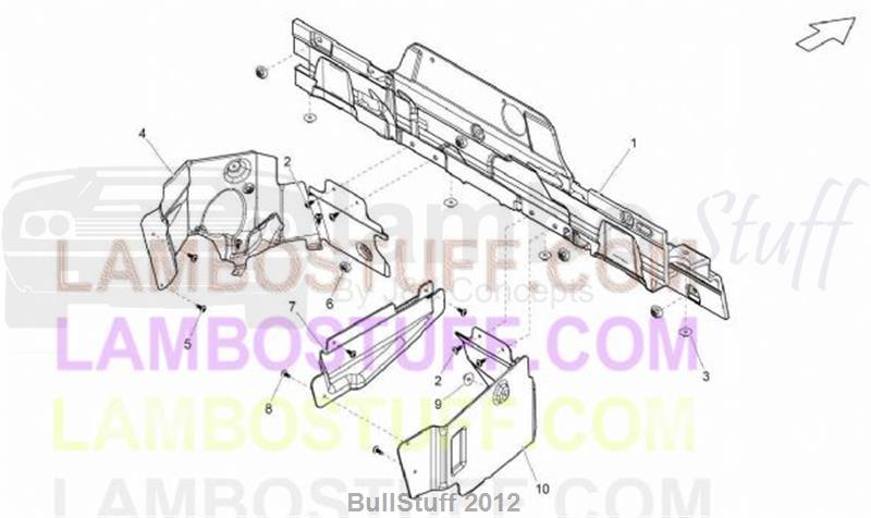 2013 Lamborghini GALLARDO LP 560-4 SPYDER FL II EUROPE HEAT SHIELD (825.08.00)